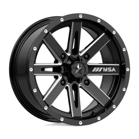 M41-05710 - MSA M41 Boxer 15X7 4X110  10mm Gloss Black Milled - MSA Wheels Canada