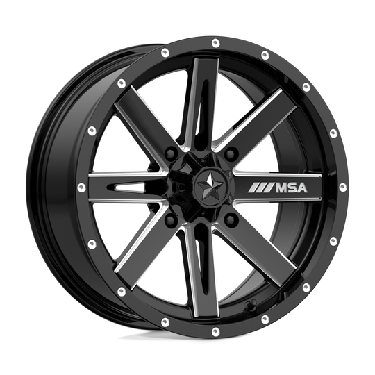 M41-06756 - MSA M41 Boxer 16X7 4X156  10mm Gloss Black Milled - MSA Wheels Canada