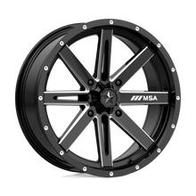 Load image into Gallery viewer, M41-018756 - MSA M41 Boxer 18X7 4X156  10mm Gloss Black Milled - MSA Wheels Canada