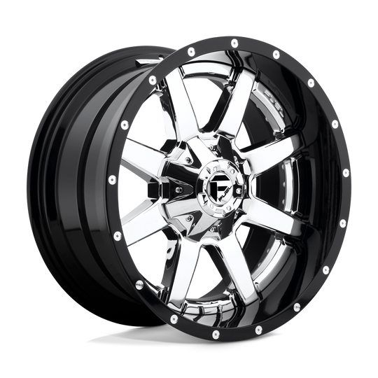 D26020201747 - Fuel Off-Road D260 Maverick 20X12 8X170 -44 mm Chrome Plated Gloss Black Lip - Fuel Off-Road Wheels Canada
