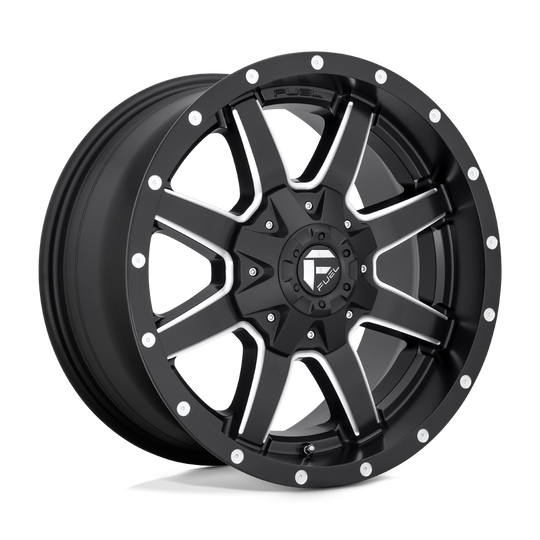 D53820407045 - Fuel Offroad D538 Maverick 20X14 5X139.7 5X150 -76 mm Matte Black Milled - Fuel Offroad Wheels Canada