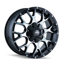 Load image into Gallery viewer, 8015-8981B - Mayhem Warrior 18X9 8X165.1 /  ET -12mm Gloss Black Machined - Mayhem Wheels Canada