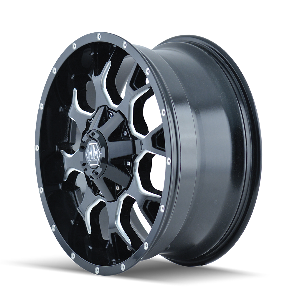 8015-2937M18 - Mayhem Warrior 20X9 6X135 18mm Black And Milled - Mayhem Wheels Canada