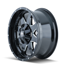 Load image into Gallery viewer, 8040-2956B - Mayhem Tank 20X9 5X114.3 / 5X127 ET -12mm Gloss Black Milled - Mayhem Wheels Canada