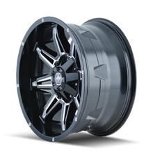 Charger l'image dans la galerie, 8090-8956M18 - Mayhem Rampage 18X9 5X114.3 / 5X127 ET 18mm Gloss Black Milled - Mayhem Wheels Canada