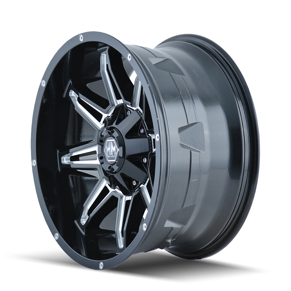 8090-2137M - Mayhem Rampage 20X10 6X135 -25mm Black And Milled - Mayhem Wheels Canada