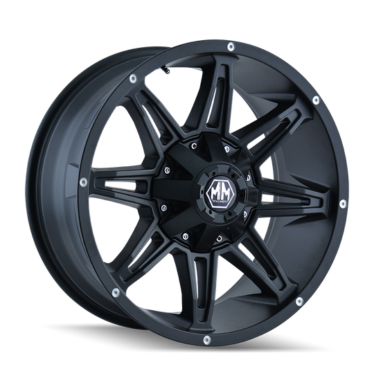 8090-7956MB18 - Mayhem Rampage 17X9 5X114.3 / 5X127 ET 18mm Matte Black - Mayhem Wheels Canada