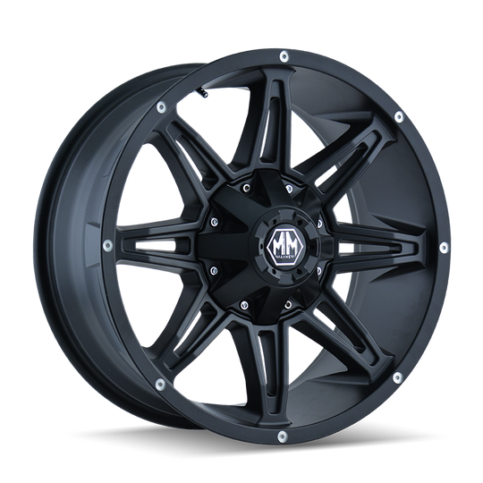 8090-22976MB - Mayhem Rampage 22X9.5 8X165.1 / 8X170 ET -6mm Matte Black - Mayhem Wheels Canada