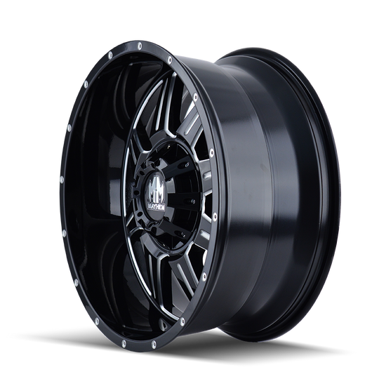 8100-7952M - Mayhem Monstir 17X9 5X127 -12mm Black And Milled - Mayhem Wheels Canada