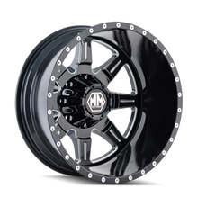 Load image into Gallery viewer, 8101-9677MR - Mayhem Monstir 19.5X6.75 8X200 -143mm Rear Black With Milled Spokes - Mayhem Wheels Canada