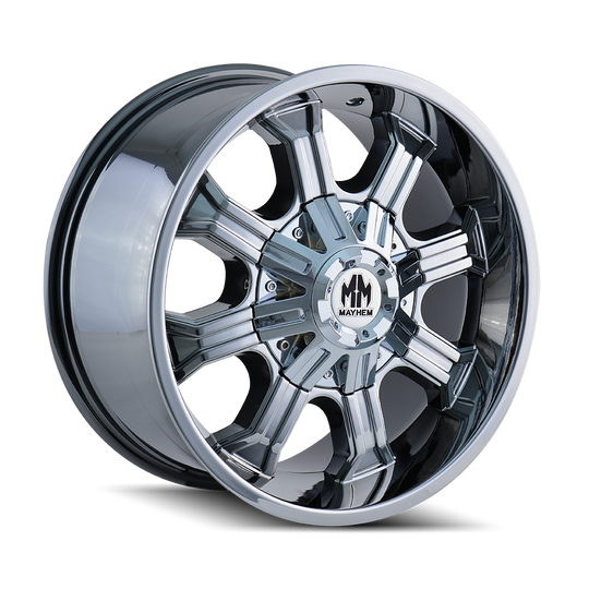 8102-2952C12 - Mayhem Beast 20X9 5X127 / 5X139.7 ET -12mm Chrome - Mayhem Wheels Canada