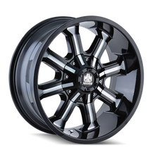Load image into Gallery viewer, 8102-2937M12 - Mayhem Beast 20X9 6X135 / 6X139.7 ET -12mm Gloss Black Milled - Mayhem Wheels Canada