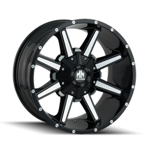 Charger l'image dans la galerie, 8104-2997B - Mayhem Arsenal 20X9 5X150 / 5X139.7 ET 0mm Gloss Black Machined - Mayhem Wheels Canada