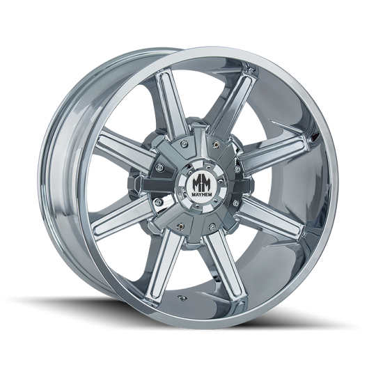 8104-2952C18 - Mayhem Arsenal 20X9 5X127 / 5X139.7 ET 18mm Chrome - Mayhem Wheels Canada