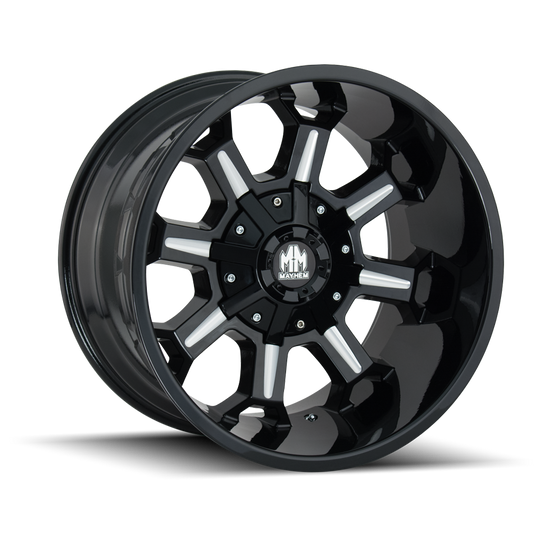 8105-7937M - Mayhem Combat 17X9 6X135 -12mm Black And Milled - Mayhem Wheels Canada