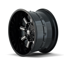 Charger l&#39;image dans la galerie, 8105-7937M - Mayhem Combat 17X9 6X135 -12mm Black And Milled - Mayhem Wheels Canada