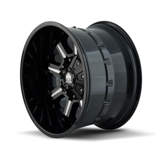 8105-7937M - Mayhem Combat 17X9 6X135 -12mm Black And Milled - Mayhem Wheels Canada