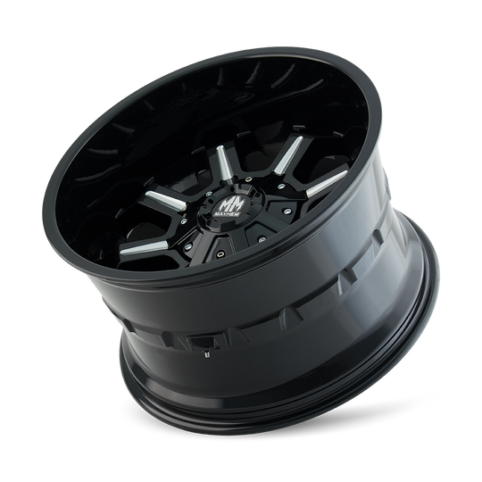 8105-2976M - Mayhem Combat 20X9 8X165.1 / 8X170 ET 0mm Gloss Black Milled - Mayhem Wheels Canada