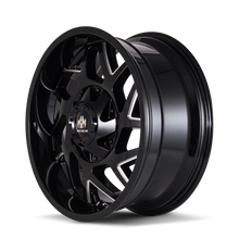 Load image into Gallery viewer, 8106-2978BM18 - Mayhem Hatchet 20X9 8X180 /  ET 18mm Gloss Black Milled - Mayhem Wheels Canada