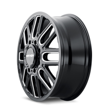 Load image into Gallery viewer, 8107D-22877BMF115 - Mayhem Cogent Dually 22X8.25 8X200 /  ET 115mm Gloss Black Milled - Mayhem Wheels Canada