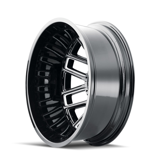 8107D-2881BMR232 - Mayhem Cogent Dually 20X8.25 8X165.1 /  ET -232mm Gloss Black Milled - Mayhem Wheels Canada