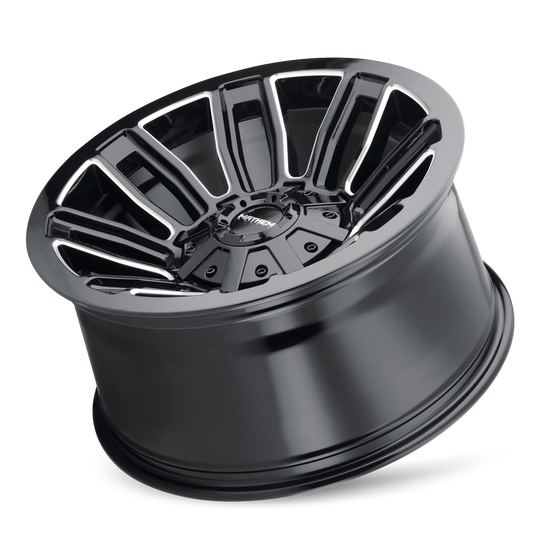 8108-2937BM18 - Mayhem Decoy 20X9 6X135 / 6X139.7 ET 18mm Gloss Black Milled - Mayhem Wheels Canada