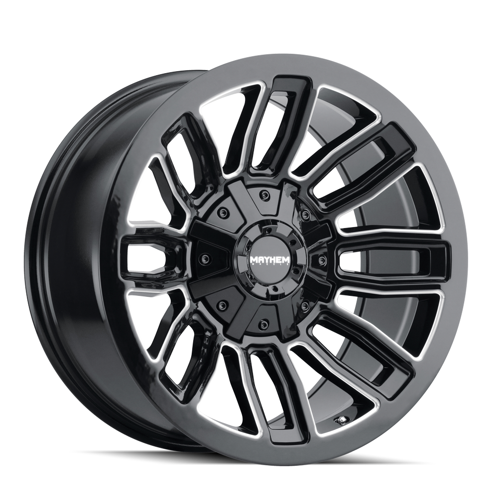 8108-2937BM - Mayhem Decoy 20X9 6X135 0mm Black And Milled - Mayhem Wheels Canada