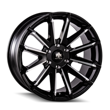 Load image into Gallery viewer, 8109-2985BM25 - Mayhem Crossfire 20X9.5 5X139.7 /  ET 25mm Gloss Black Milled - Mayhem Wheels Canada