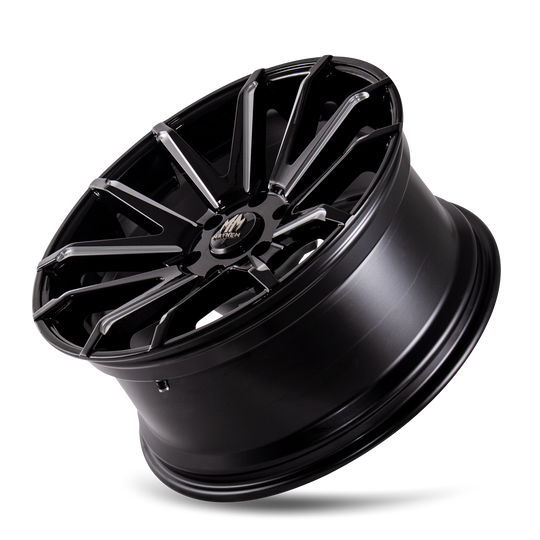 8109-2983BM18 - Mayhem Crossfire 20X9.5 6X139.7 /  ET 18mm Gloss Black Milled - Mayhem Wheels Canada