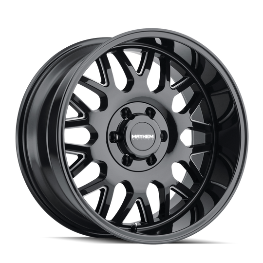 8110-2170BM - Mayhem Tripwire 20X10 8X170 /  ET -19mm Gloss Black Milled - Mayhem Wheels Canada