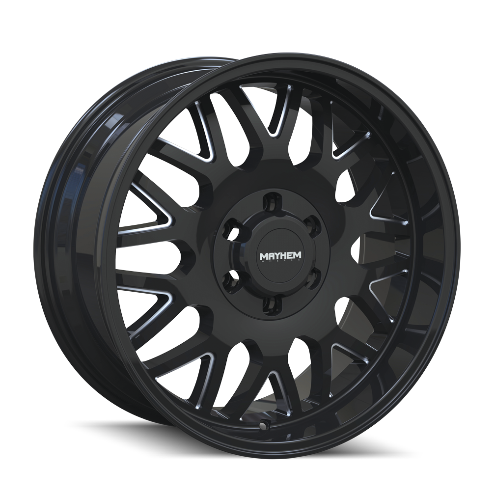 8110-2136BM - Mayhem Tripwire 20X10 6X135 -19mm Black And Milled - Mayhem Wheels Canada