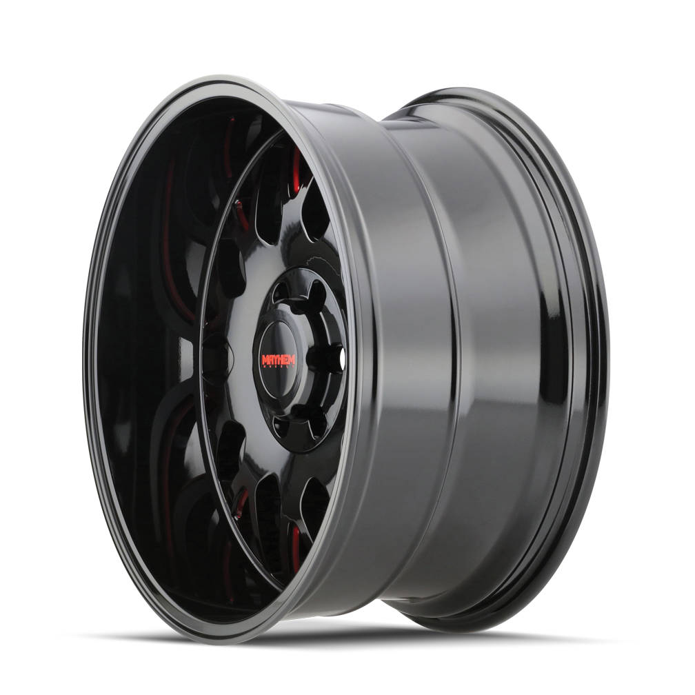 8110-2950BTR - Mayhem Tripwire 20X9 5X150 0mm Black With Prism Red - Mayhem Wheels Canada