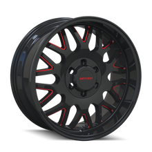 Charger l&#39;image dans la galerie, 8110-2950BTR - Mayhem Tripwire 20X9 5X150 0mm Black With Prism Red - Mayhem Wheels Canada