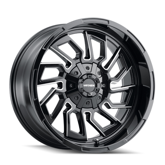8111-2181BM - Mayhem Flywheel 20X10 8X165.1 /  ET -19mm Gloss Black Milled - Mayhem Wheels Canada