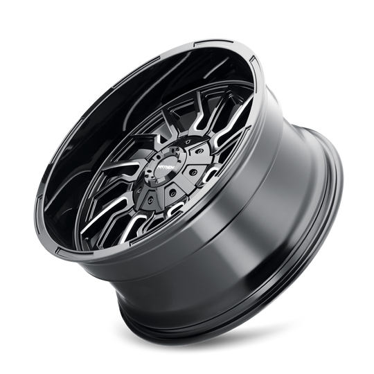 8111-22170BM - Mayhem Flywheel 22X10 8X170 /  ET -19mm Gloss Black Milled - Mayhem Wheels Canada