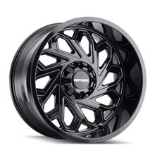 Charger l'image dans la galerie, 8112-2252BM - Mayhem Essex 20X12 5X127 / 5X139.7 ET -51mm Gloss Black Milled - Mayhem Wheels Canada