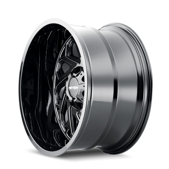 8112-2252BM - Mayhem Essex 20X12 5X127 / 5X139.7 ET -51mm Gloss Black Milled - Mayhem Wheels Canada