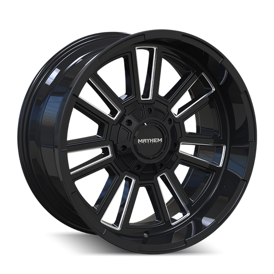 8115-2970BM - Mayhem Apollo 20X9 8x170 0mm Black And Milled - Mayhem Wheels Canada