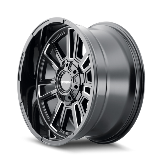 8115-2981BM18 - Mayhem Apollo 20X9 8X165.1 /  ET 18mm Gloss Black Milled - Mayhem Wheels Canada
