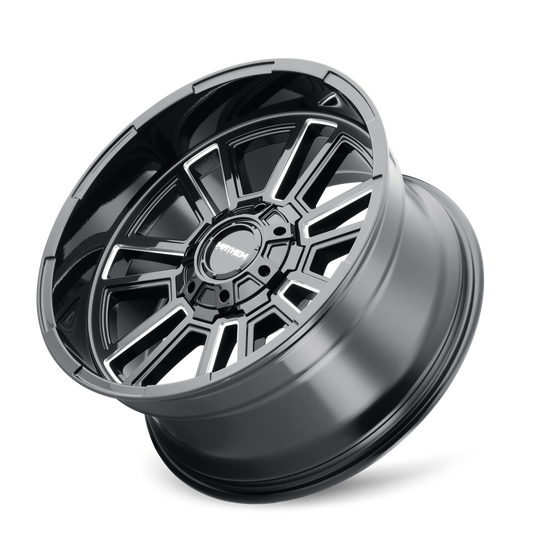 8115-2137BM - Mayhem Apollo 20X10 6X135 / 6X139.7 ET -19mm Gloss Black Milled - Mayhem Wheels Canada