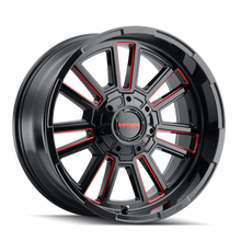 Charger l'image dans la galerie, 8115-2970BTR18 - Mayhem Apollo 20X9 8X170 /  ET 18mm Gloss Black Milled Prism Red - Mayhem Wheels Canada