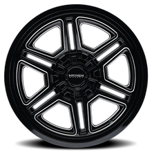 Load image into Gallery viewer, 8117-2152BM - Mayhem Hermosa 20X10 5X127 / 5X139.7 ET -25mm Gloss Black Milled - Mayhem Wheels Canada