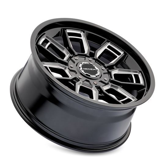 8118-2952BM - Mayhem Ordinance 20X9 5X127 / 5X139.7 ET 0mm Gloss Black Milled - Mayhem Wheels Canada
