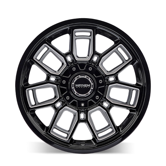 8118-2952MZ - Mayhem Ordinance 20X9 5X127 / 5X139.7 ET 0mm Gloss Black Milled - Mayhem Wheels Canada