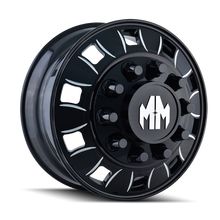 Load image into Gallery viewer, 8180-245810BMR - Mayhem Bigrig 24.5X8.25 10X285.75 /  ET 168mm Gloss Black Milled - Mayhem Wheels Canada