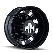 Charger l&#39;image dans la galerie, 8180-245810BMR - Mayhem Bigrig 24.5X8.25 10X285.75 168mm Rear Black With Milled Spokes - Mayhem Wheels Canada