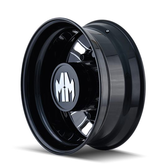 8180-22810BMR - Mayhem Bigrig 22X8.25 10X285.75 169mm Rear Black With Milled Spokes - Mayhem Wheels Canada