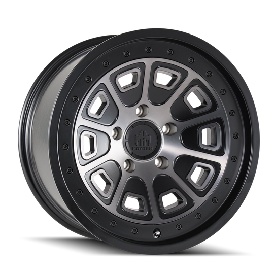 8301-7932TZ - Mayhem Flat Iron 17X9 6X120 /  ET -12mm Matte Black Machined - Mayhem Wheels Canada