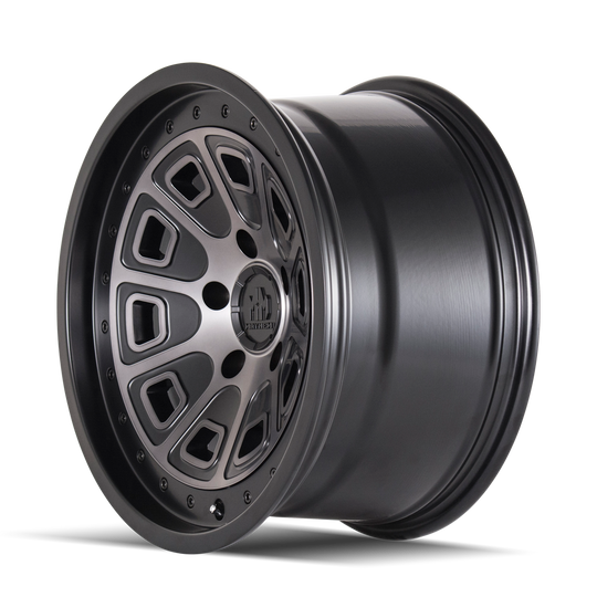 8301-7936TZ - Mayhem Flat Iron 17X9 6X135 /  ET -12mm Matte Black Machined - Mayhem Wheels Canada