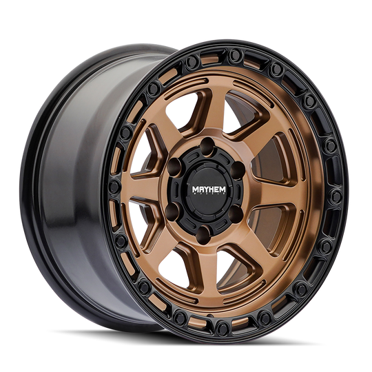 8306-7873BZ - Mayhem Ridgeline 17X8.5 5X127 /  ET -6mm Satin Bronze - Mayhem Wheels Canada